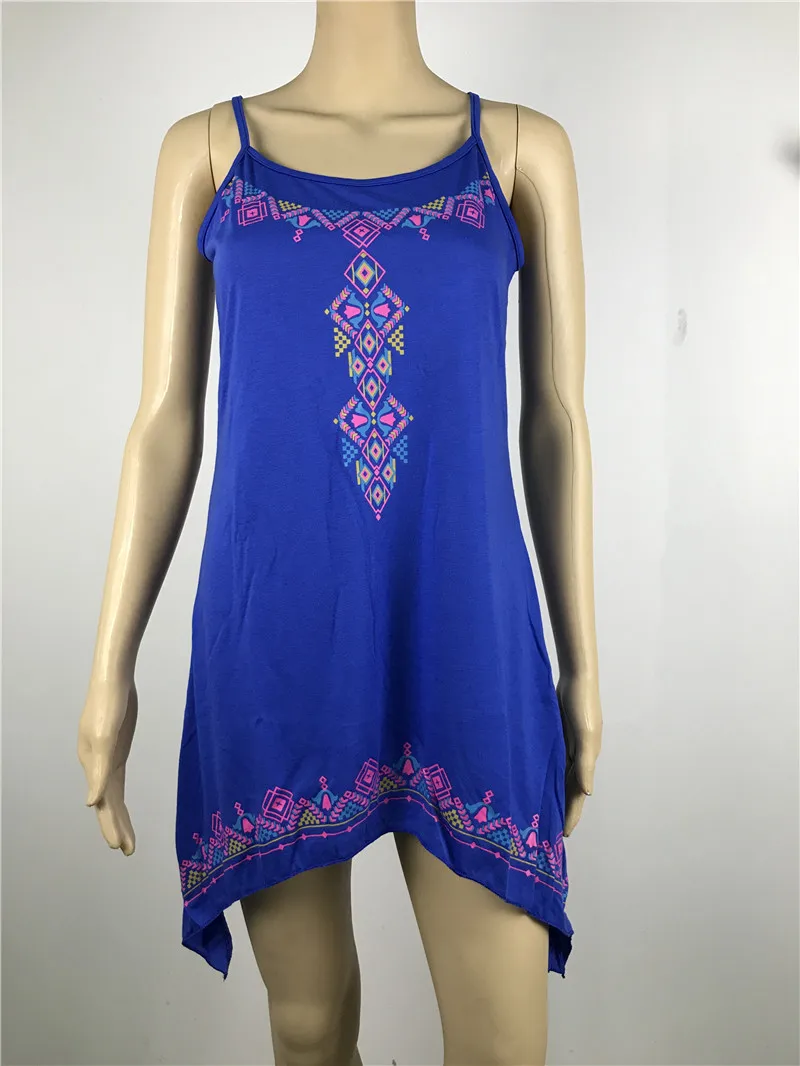 Женское платье на бретельках свободное Повседневное без бретелек с принтом