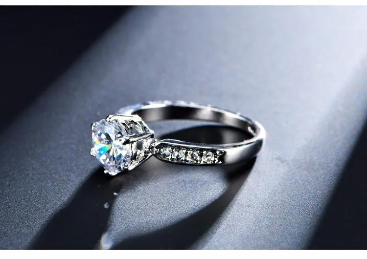 1.75ct AAA Циркон Свадебные ювелирные обручальные кольца для женщин розовое золото цвет женский Анель Австрийские кристаллы ювелирные изделия HK061