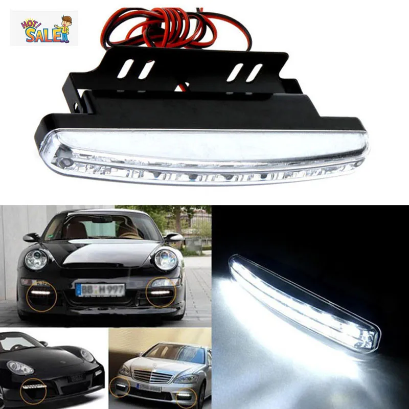 8LED Day time Driving Running Light Car Fog Lamp Waterproof DC 12V