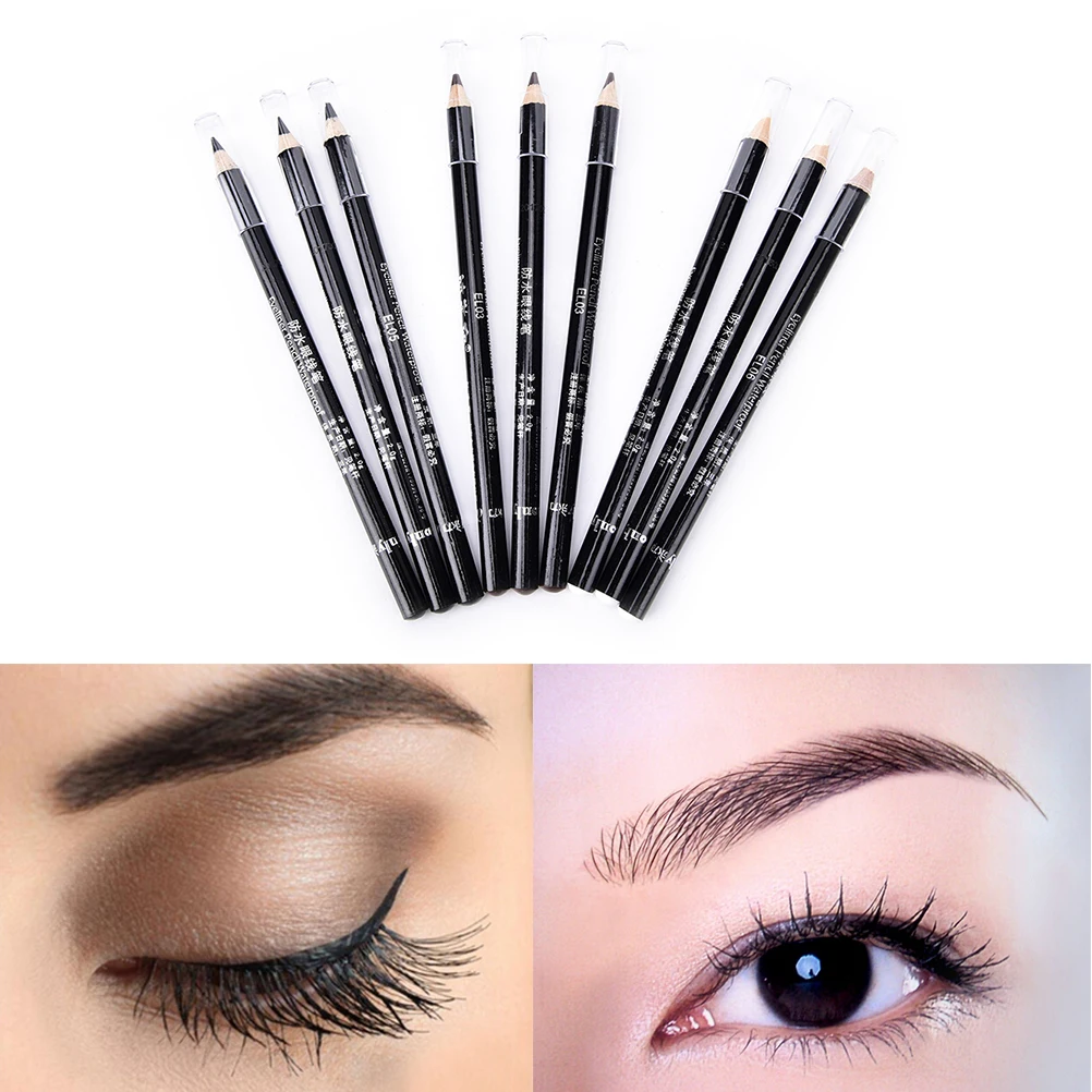 3 шт. Черная Подводка для глаз карандаш Водостойкая Женская Профессиональная и
