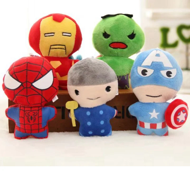 Kawaii Marvel мстители супергерой мини кукла стежка Брелок Железный человек паук