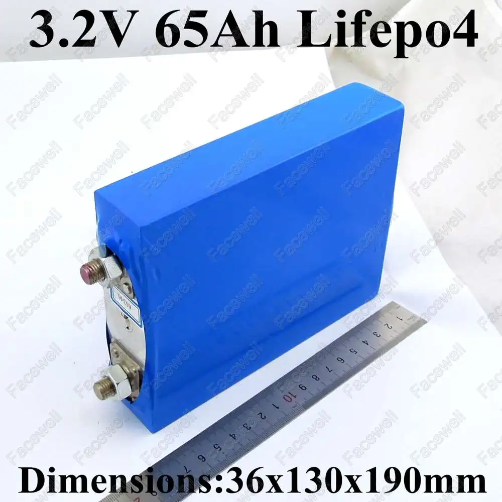 Большая емкость 3 2 в lifepo4 65ah высокомощный элемент 100A 3c разряд 50 Ач для