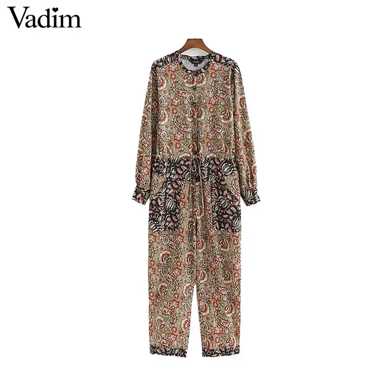 Вадим Женские винтажные с цветочным принтом комбинезоны ppatchwork галстук бабочка