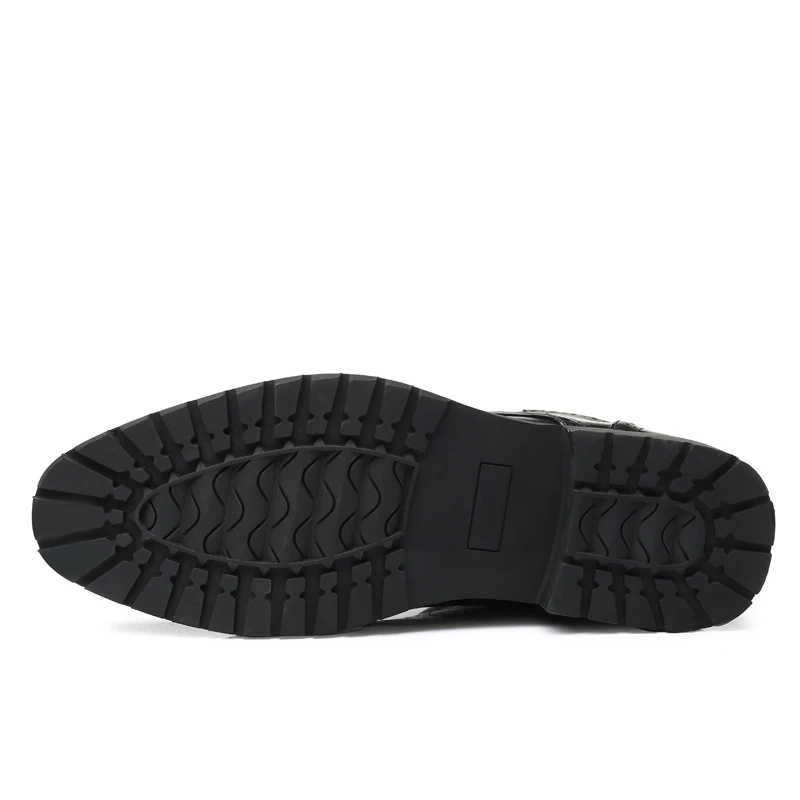 Мужские ботинки с острым носком модные осенне-зимние мужские до середины икры