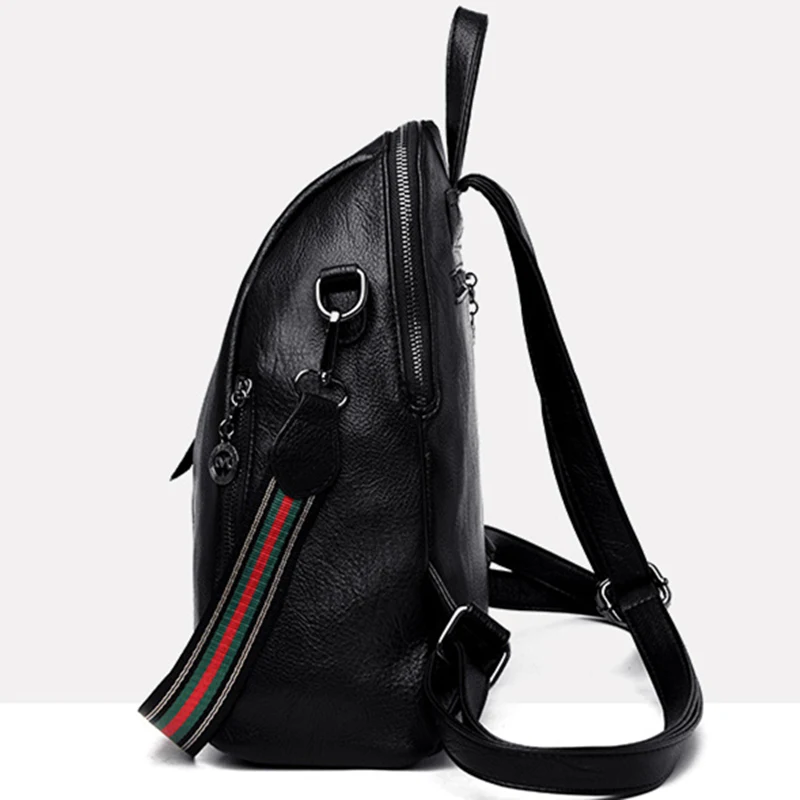 Большой емкости женский рюкзак mochila из мягкой искусственной кожи Студенческая сумка