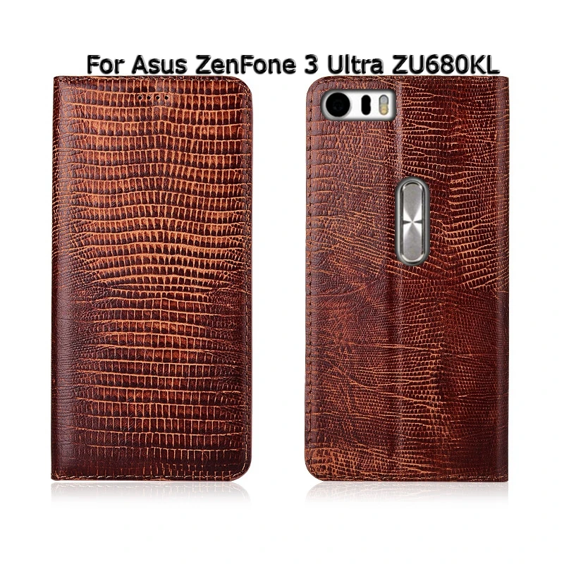 Чехол для телефона Asus ZenFone 3 Ultra ZU680KL Lizard Grain раскладной Магнитный чехол с