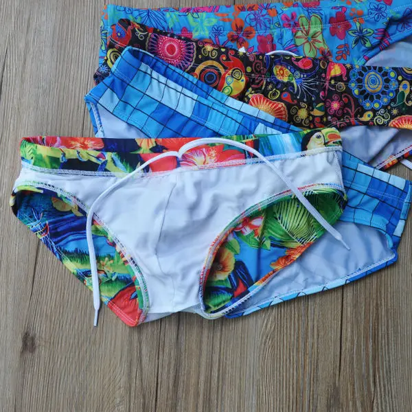 Горячая Распродажа новые мужские плавки купальные с голубым цветочным принтом