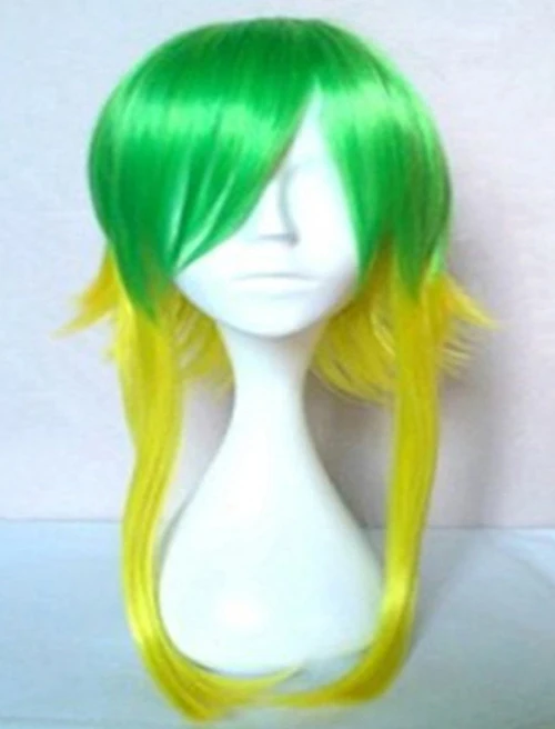HAIRJOY, женский парик VOCALOID GUMI для косплея, зеленый термостойкий синтетический парик средней длины, прямые парики - Цвет: green blonde