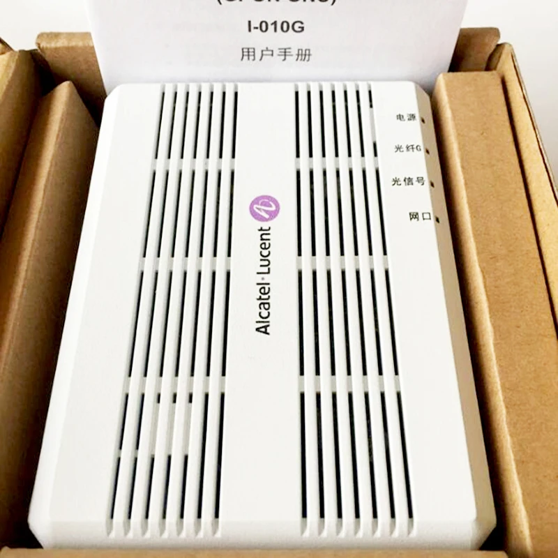 FTTH GPON ONU Alcatel Lucent Bell I-010G ONT с 1 GE GPON роутер Ethernet порт, SC/UPC вход, английский vesion