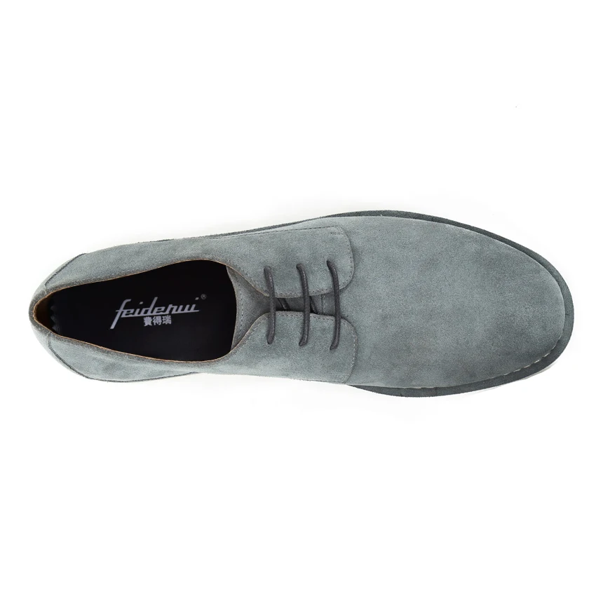 Мужские модельные туфли Дерби ручной работы из натуральной коровьей замши с