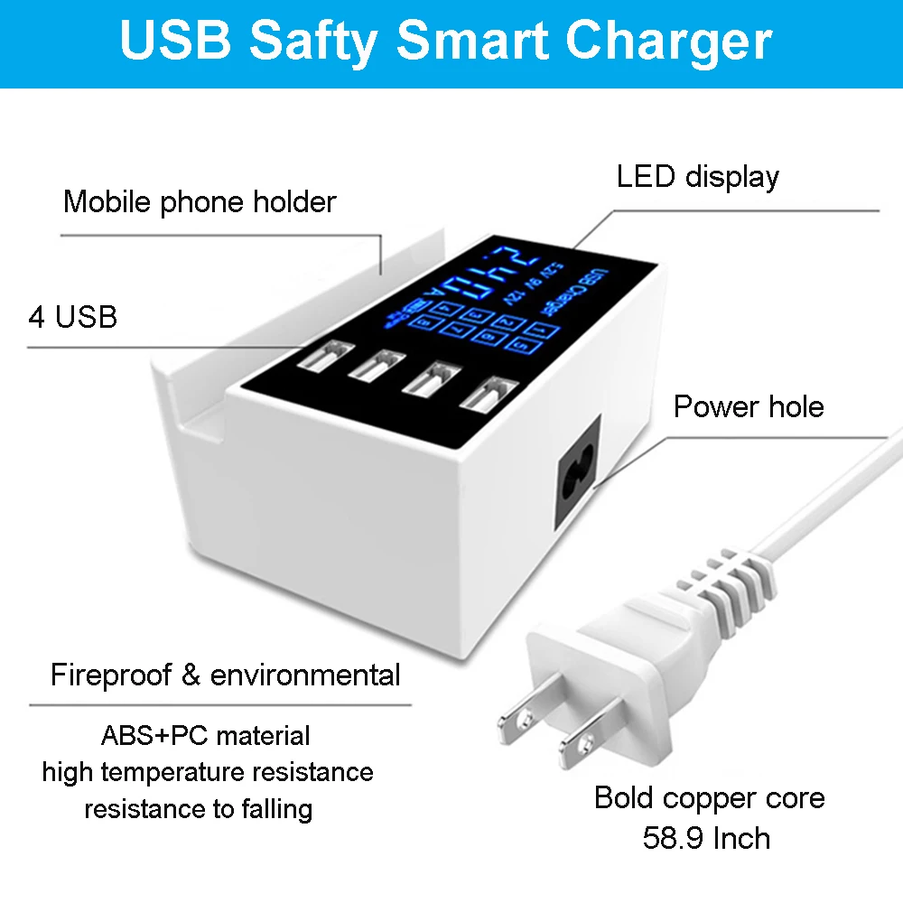 Док-станция с 4 USB-портами и поддержкой быстрой зарядки | Мобильные телефоны