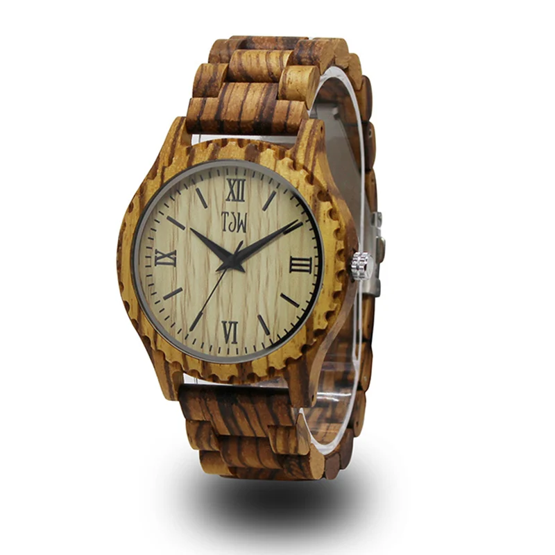 Best-seller Zebra Pattern Bamboo Watches For Men Cool Thin Designer Watch Retro Simple Wood Quartz Cheap Wristwatch | Наручные часы
