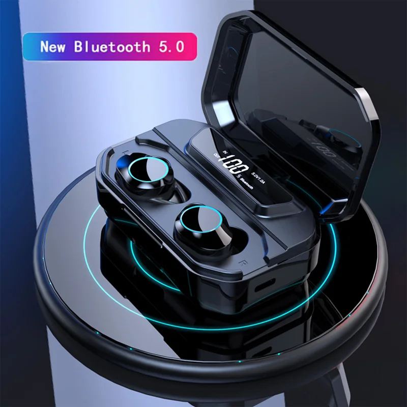 G02 TWS Беспроводные Bluetooth 5,0 наушники ipx7 водонепроницаемые с сенсорным управлением настоящие беспроводные наушники 3300 мАч Внешний аккумулятор наушники