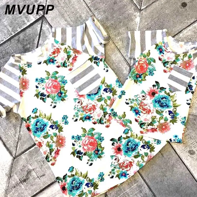 MVUPP/платья для мамы и дочки футболка Мама я Одежда семьи Футболка с принтом