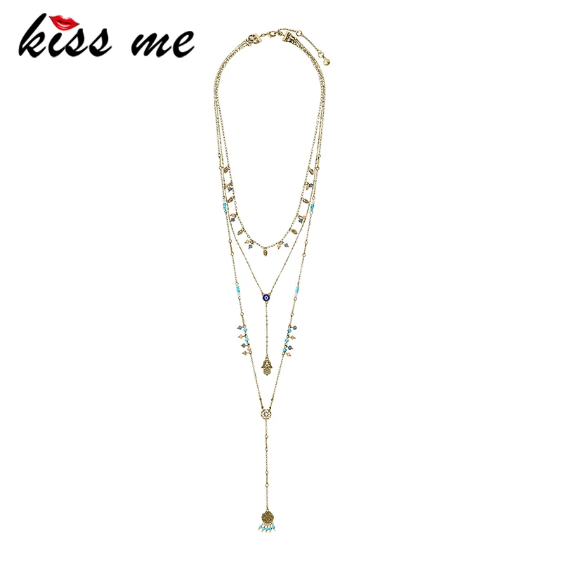 KISS ME классическое ожерелье Рука Фатимы Хамса Ювелирные изделия Подвески