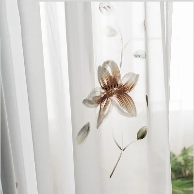 1pc tulle Франция живопись занавеска s для гостиной ручная роспись благородная занавеска для кухни спальни тюль вуаль отвесная Настройка плотная ткань - Цвет: 1pc tulle