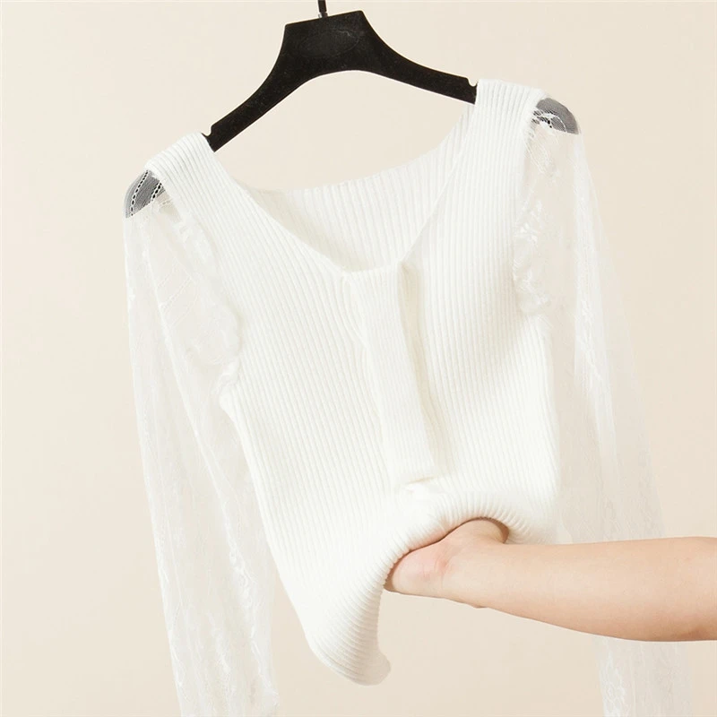 2018 New Designer Women Knitted Sweater Spring Autumn Brand Ladies Pullovers Hollolw Out Sweaters Femme Slim Halter Tops Lace | Женская