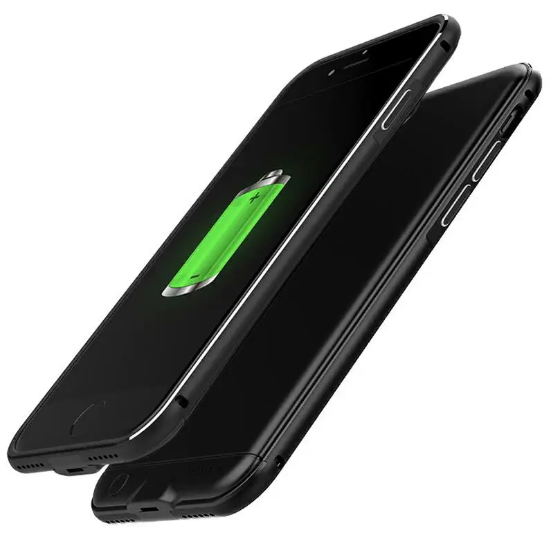 Для Iphone 7 Plus Батарея чехол металлический корпус 4000 мАч Мощность Зарядное устройство крышка смарт для Iphone 7 Plus Батарея случае 5,5 дюймов 7 Plus - Цвет: black