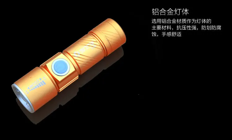 Светодиодный фонарь светильник охотничий мини USB светодиодный фонарь 3 режима масштабируемый фонарь для кемпинга USB СВЕТОДИОДНЫЙ светильник-вспышка удобный перезаряжаемый