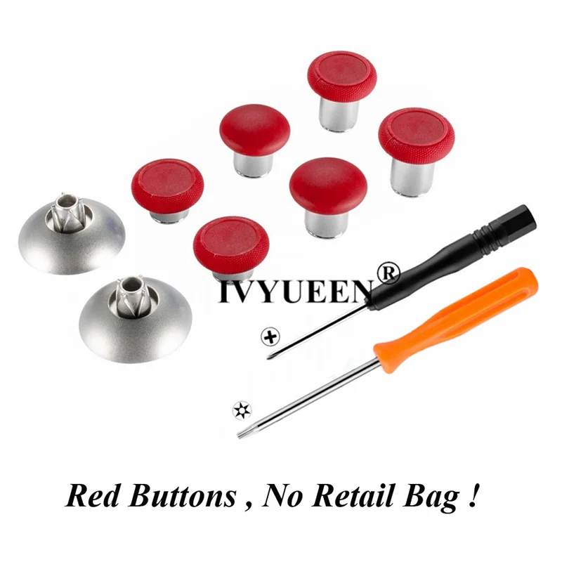 Red No Bag IVYUEEN 8 шт. Сменные магнитные Джойстики для Playstation 4 Dualshock 4 PS4 Pro контроллер запасные части для консоли Xbox one - Цвет: Red No Bag