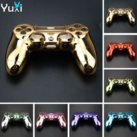 yuxi for ps4 replacement chrome front back shell case repair for ps4 old version controller jdm 001 010 housing cover case