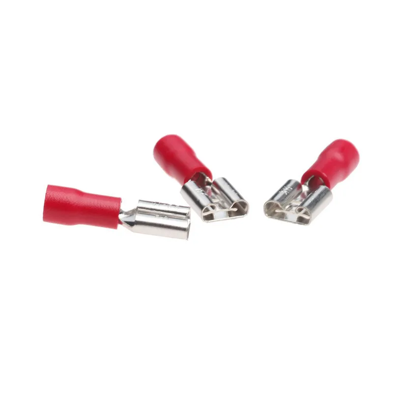 FDD1.25-250 100 шт. женский изолированный Электрический обжим терминалов для 0,5-1.5mm2 проводные, кабельные разъемы AWG 22-18
