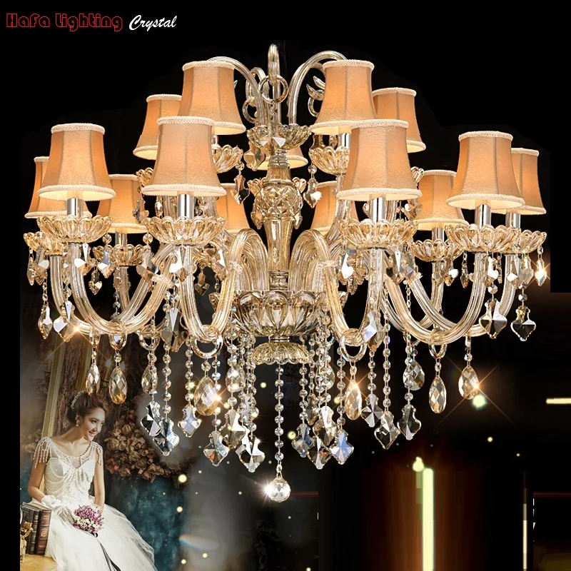 Modern crystal light Chandelier Lamp European-style Bedroom villa living room lights Chandelier lighting Crystals Indoor lights