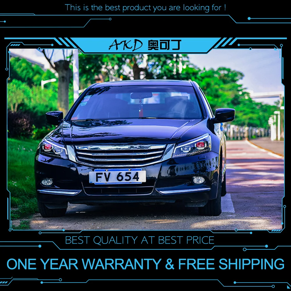 АКД тюнинг Автомобильные фары для Honda Accord G8 2008-2013 светодиодные фары DRL Противотуманные Фары биксенон интенсивность пучка Противотуманные фары ангельские глазки