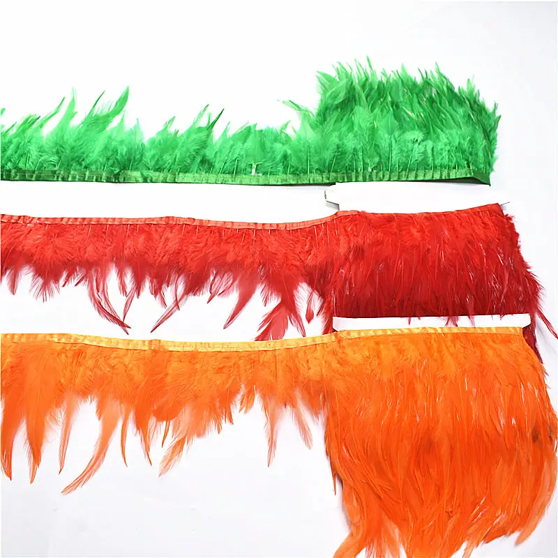 

wholesale pheasant Feather ribbon Trims 100yards8-10CM DIY Chicken feathers for Crafts Turkey plumes Clothing Wedding Decoration