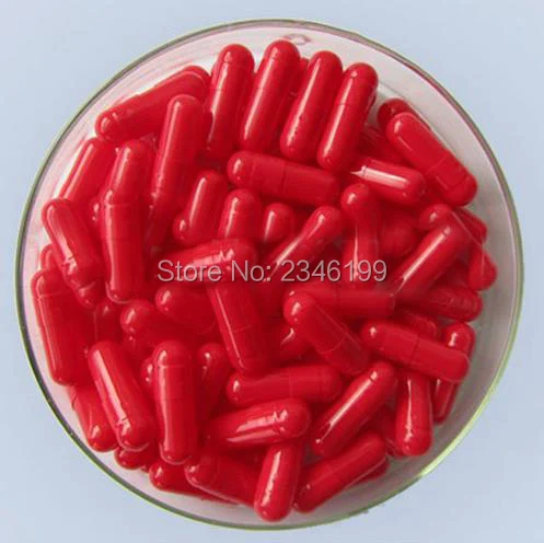 

1000pcs/lot Size 0# Red Empty Capsule Shells, Top and Body Separated Powder Refillable Container, Empty Gelatin Capsule Shells