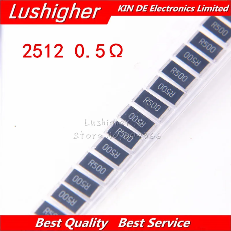50 шт. 2512 SMD 1W 1% 0.5R 0 5 Ohm R500 R50 0.5ohm резистор|Резисторы| |