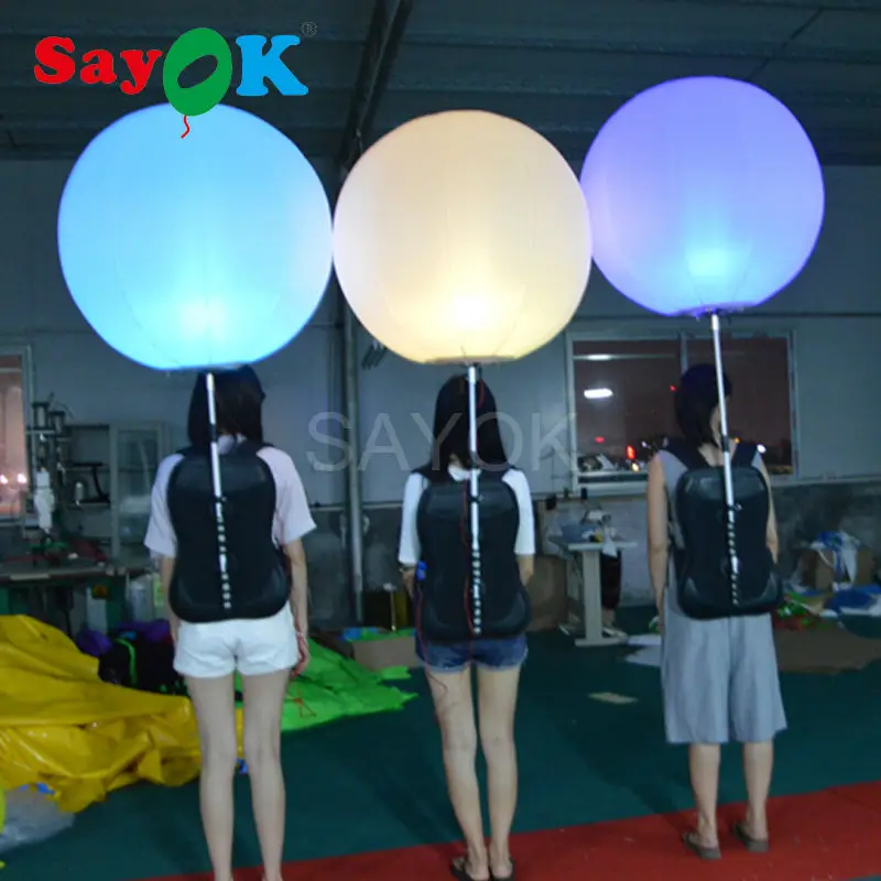 

Sayok 0.8m Diameter Inflatable Backpack Balloon Walking Advertising Ball with LED Lighting for Advertising Promotions
