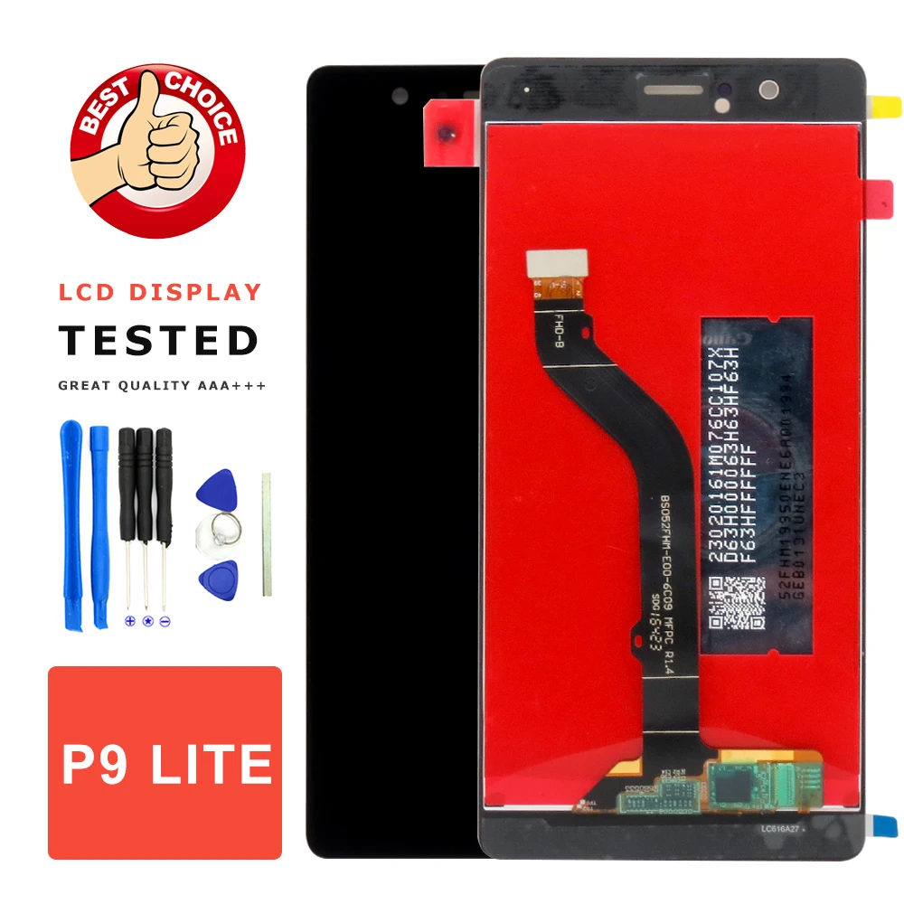ЖК дисплей P9 Lite с сенсорным экраном и рамкой для замены Huawei 2016 дюймов Φ L21 L19|Экраны