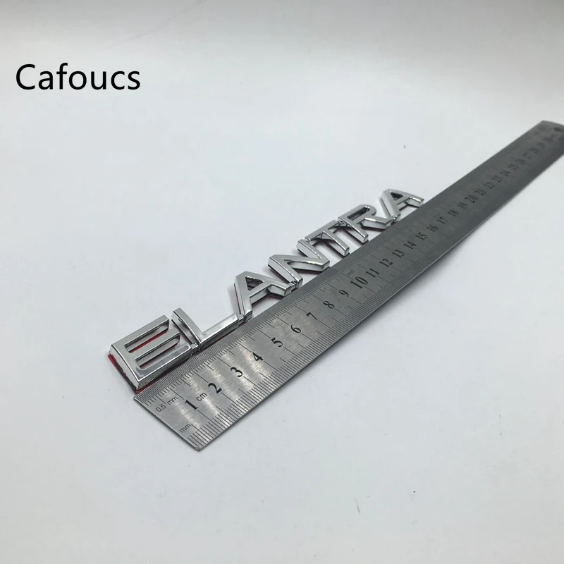 

Cafoucs For Hyundai ELANTRA Car ABS Chrome Letters Emblem Rear Trunk Badge Tail Logo Sticker