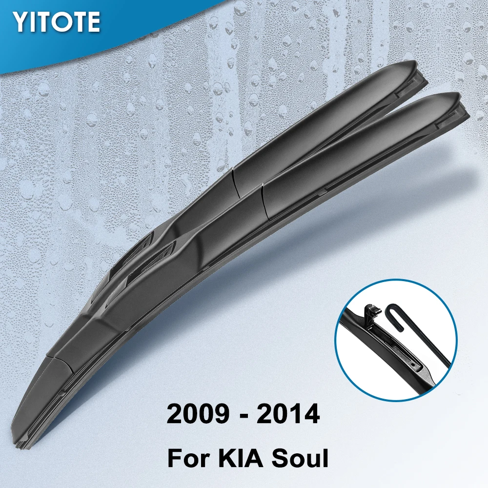 

YITOTE Windscreen Hybrid Wiper Blades for KIA Soul Fit Hook Arms 2009 2010 2011 2012 2013 2014