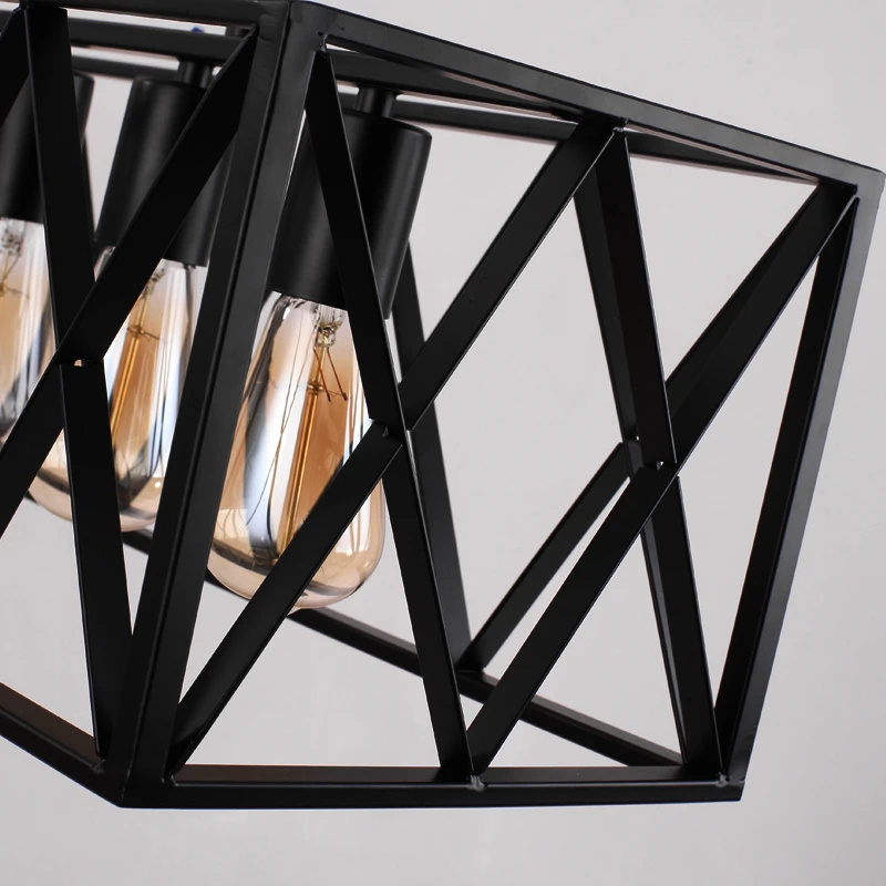 Новый американский промышленный прямоугольник Ретро эндант люстры светильники