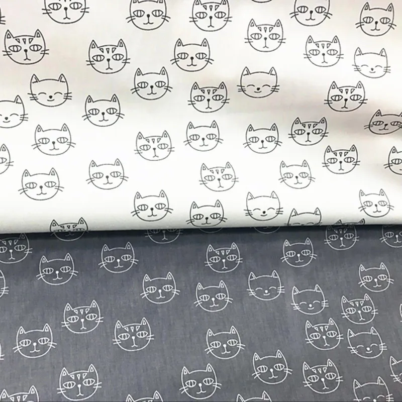 

Cat Printed Baby Twill Cotton Quilting Fabric By Meter for DIY Sewing upholstery Scrapbooking Tissue Needlework Cloth