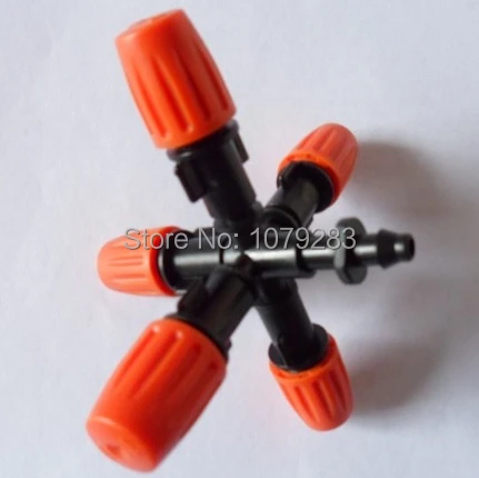 

Five export atomizing sprinkler irrigation nozzle emitter sprayers for 4/7' and 9/12'' Tubing barb tee connector