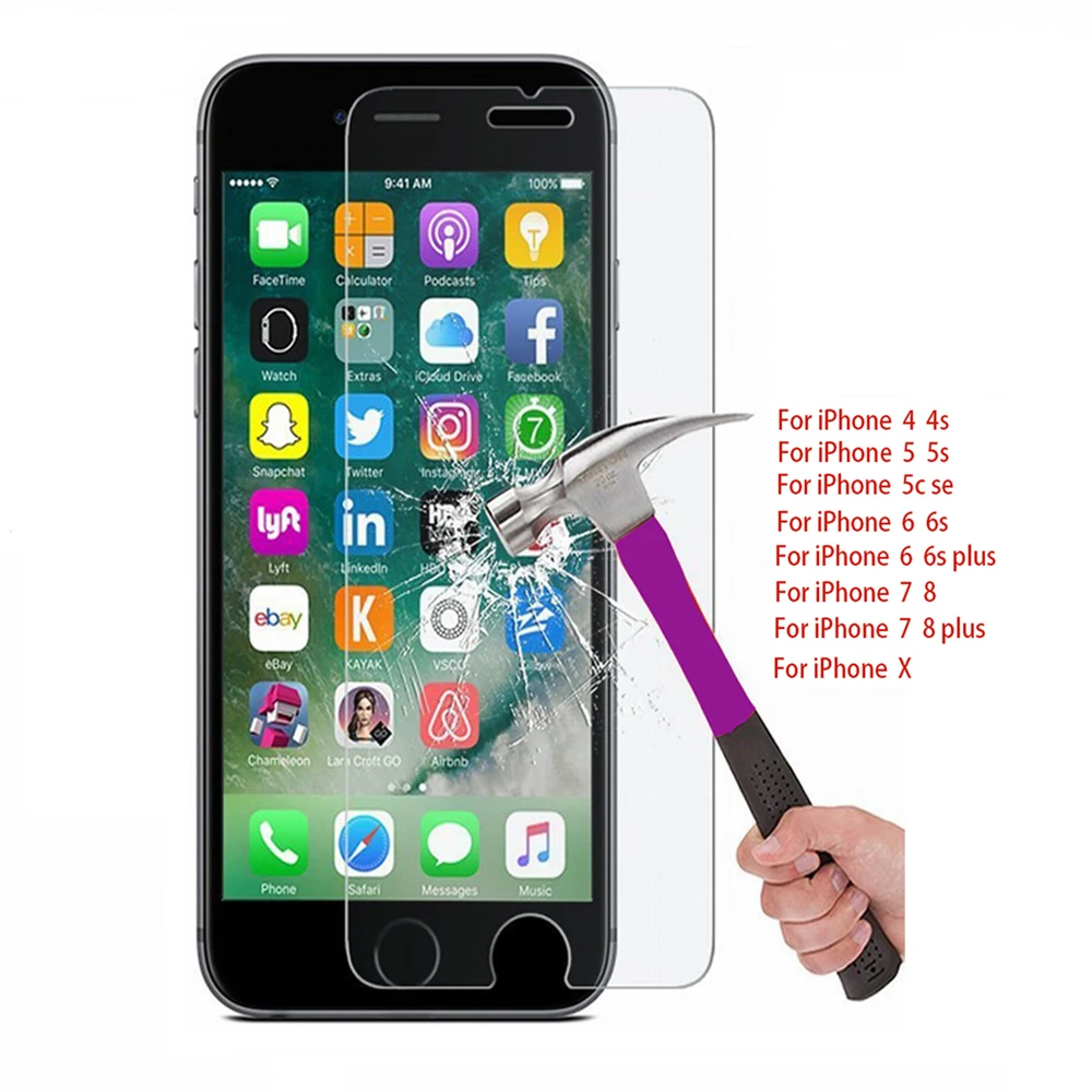 Защитная пленка из закаленного стекла для Iphone 6s 6 7 8 плюс 5 5s SE 4 4s X защита экрана