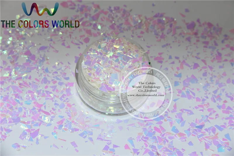 TCI04 Радужный белый майларовый лист с перламутровым покрытием хлопья случайного