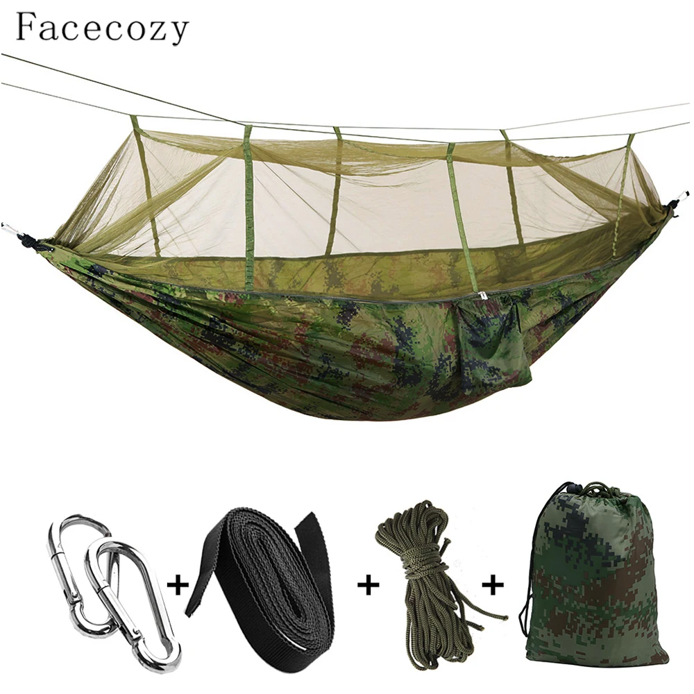 Facecozy открытый парашют с москитной сеткой гамак палатка Портативный Нейлон походный Кемпинг Сад путешествия охота Висячие качели кровать