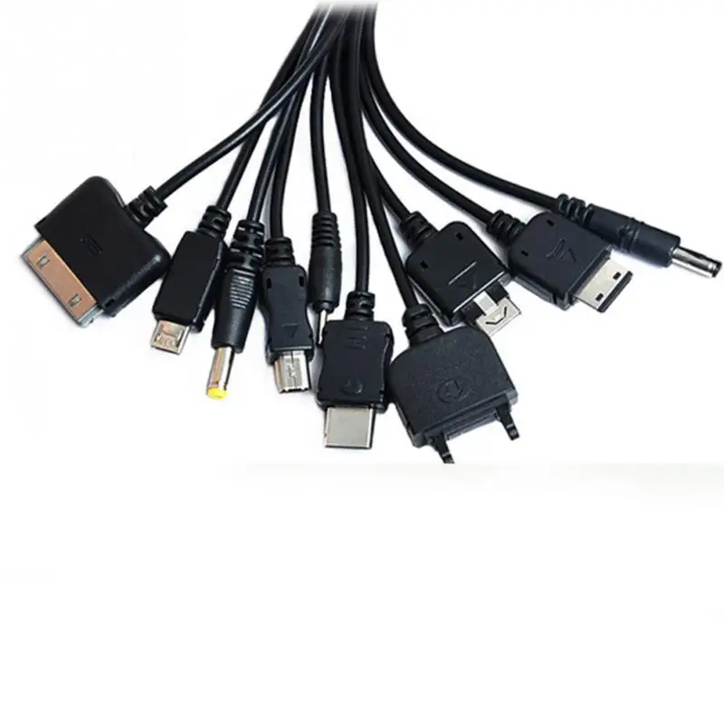 Универсальный телефон usb зарядный кабель Multicharger 10 видов 1-to-10cord Мощность Соединительный кабель Y/USB/удлинитель#1030 - Color: BLACK