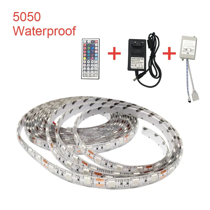 Водонепроницаемая светодиодная лента DC12V SMD 5050 60LED/M 5 м Диодная Fita 3A источник