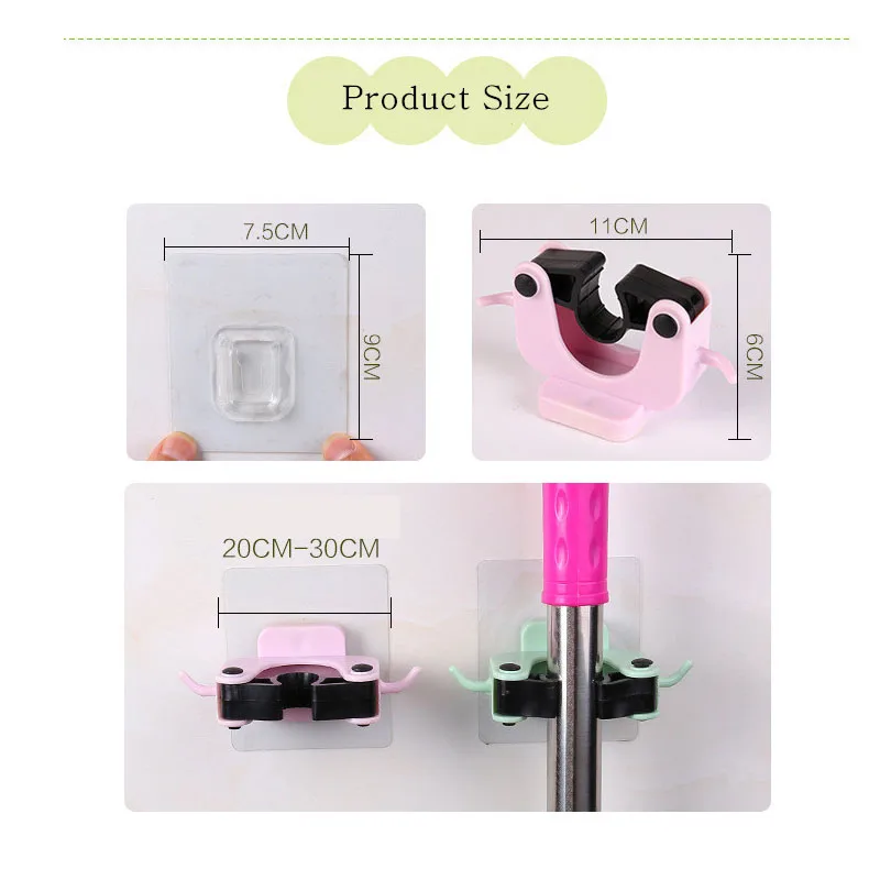 

XZJJA 1PC Bathroom Mop Holder Brush Broom Hanger Storage Rack Kitchen Organizer Mounted Accessory Hanging Cleaning Tools