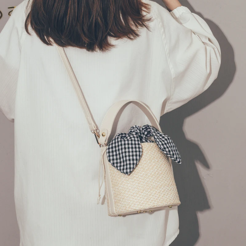 Женская сумка-мессенджер Соломенная женская сумка-мешок в Корейском стиле 2020 |