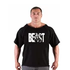 Новая спортивная рубашка для фитнеса, мужская хлопковая майка с принтом, Мужская футболка для бега, свободная футболка, спортивные топы для тренажерного зала, футболка для тяжелой атлетики и тренировок