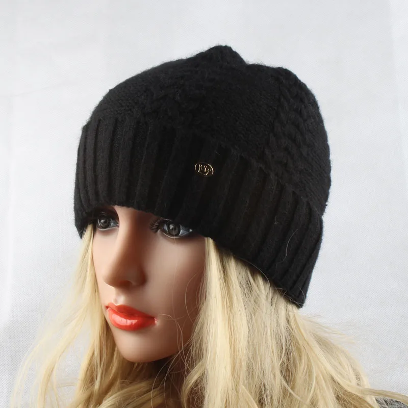 2019 Брендовая женская зимняя шапка Вязаная кашемировая Шерстяная Шапка бини