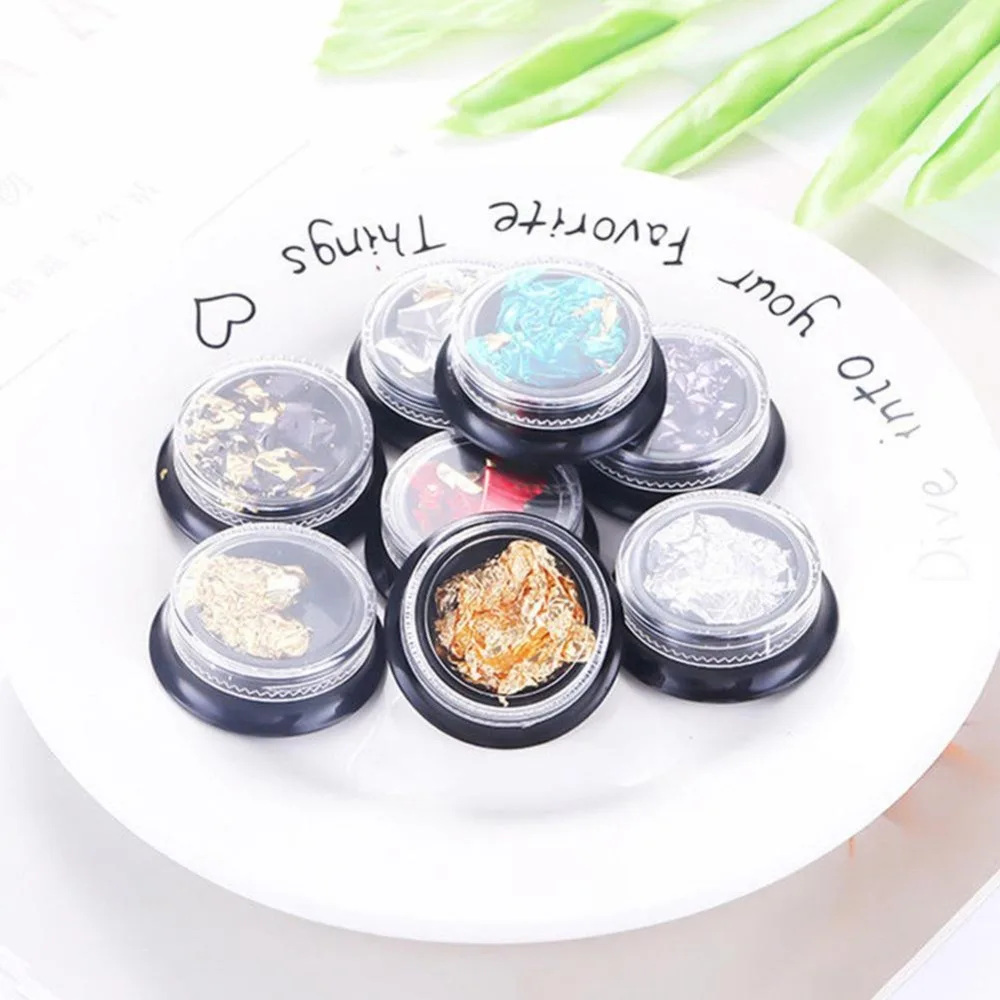 8 видов стилей для дизайна ногтей блестящие цветные алюминиевые листы 3D