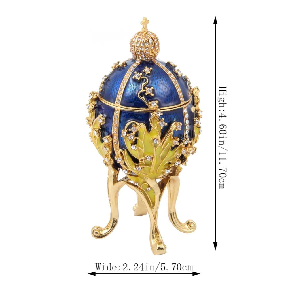 Fetcher бренд Металл Exqusite Faberge яйцо для ювелирных изделий коробка
