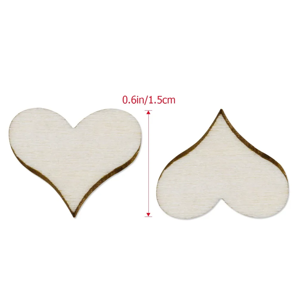 50 шт. деревянное сердце необработанное Сердце Вырез Форма деревянные сердца для